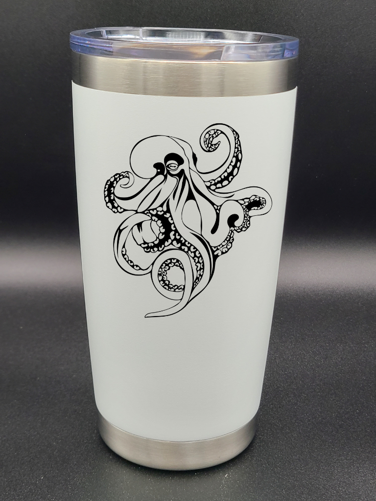 Octopus - 20 Oz Coffee Cup - Water Tumbler - Bigfoot Bigheart Studio