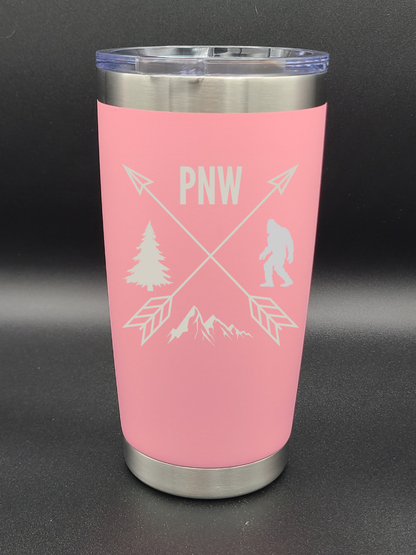 Pacific Northwest PNW Crossed Arrows - 20 Oz Coffee Cup - Water Tumbler