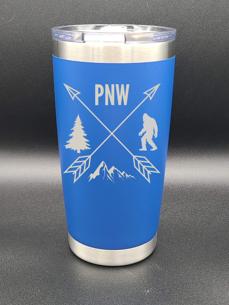 Pacific Northwest PNW Crossed Arrows - 20 Oz Coffee Cup - Water Tumbler