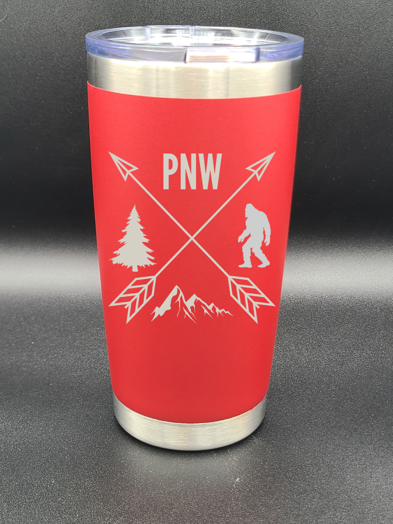 Pacific Northwest PNW Crossed Arrows - 20 Oz Coffee Cup - Water Tumbler