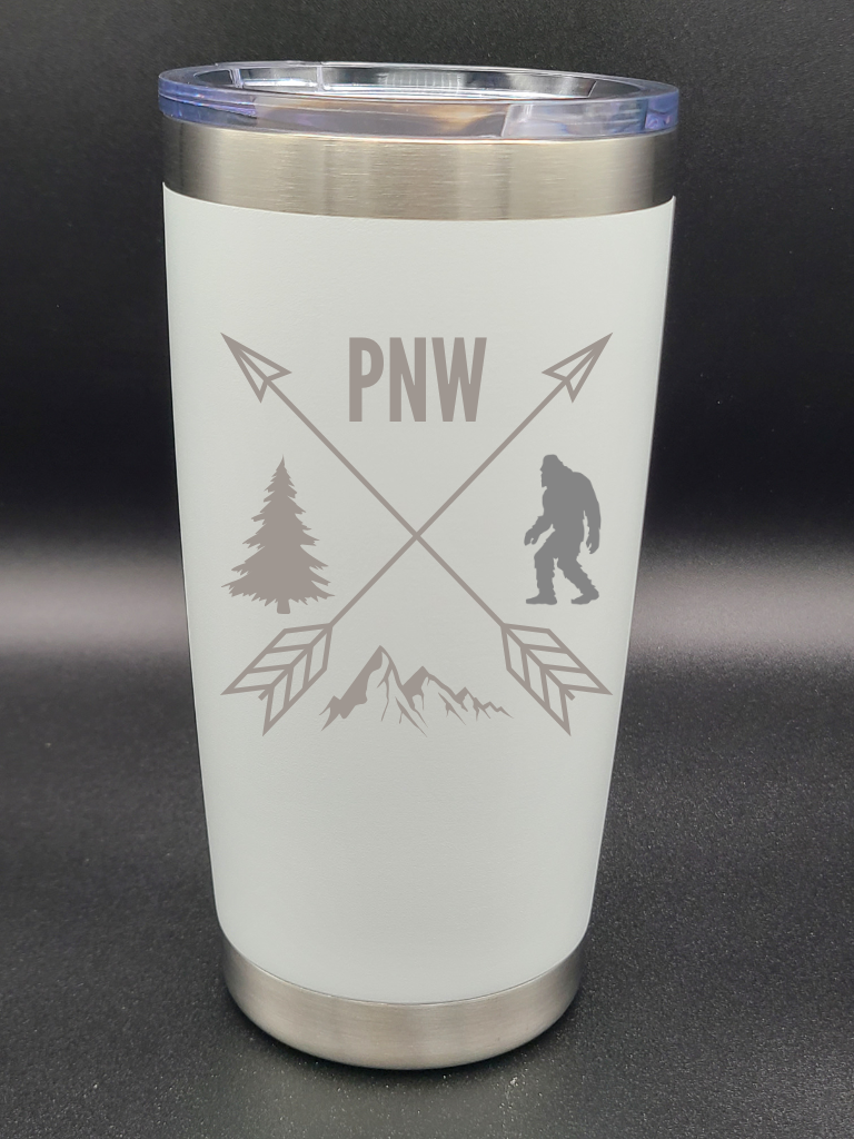 Pacific Northwest PNW Crossed Arrows - 20 Oz Coffee Cup - Water Tumbler