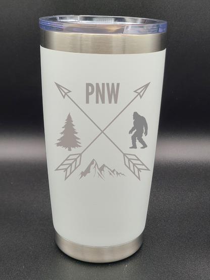 Pacific Northwest PNW Crossed Arrows - 20 Oz Coffee Cup - Water Tumbler