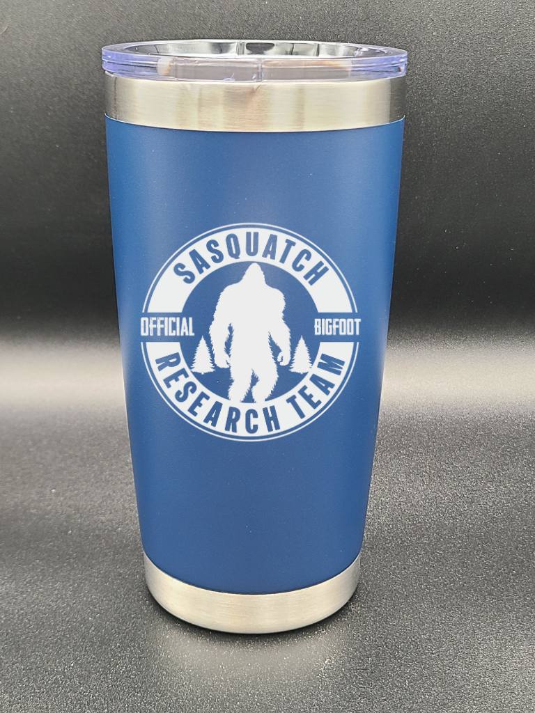 Sasquatch Research Team Official - 20 Oz Coffee Cup - Water Tumbler - Bigfoot Bigheart Studio