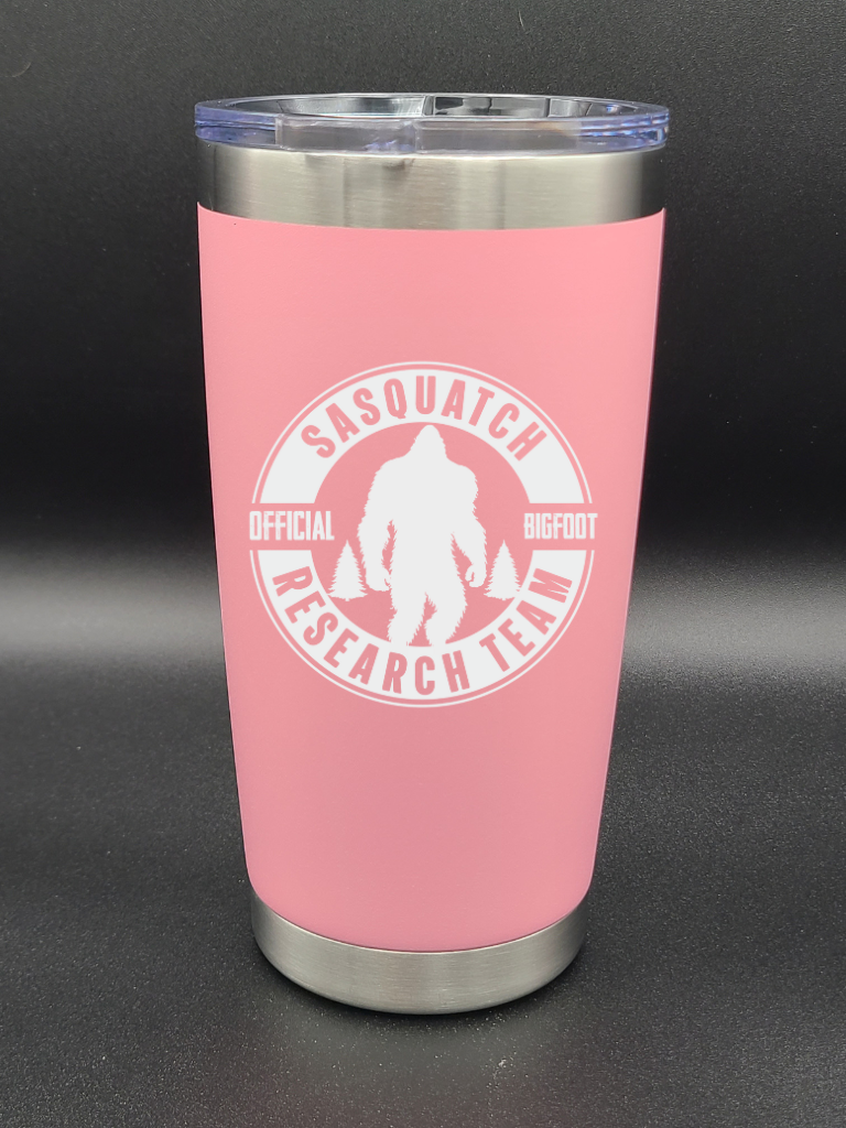 Sasquatch Research Team Official - 20 Oz Coffee Cup - Water Tumbler - Bigfoot Bigheart Studio