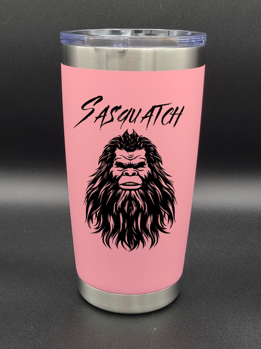 Sasquatch Selfie - 20 Oz Coffee Cup - Water Tumbler - Bigfoot Bigheart Studio