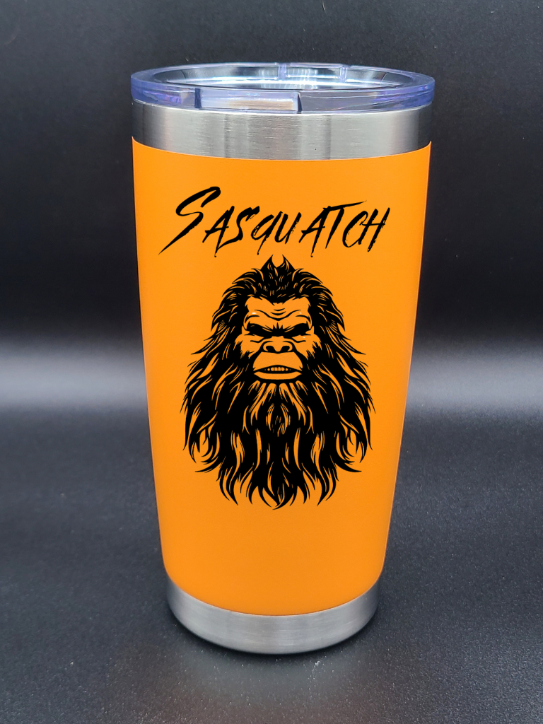 Sasquatch Selfie - 20 Oz Coffee Cup - Water Tumbler - Bigfoot Bigheart Studio