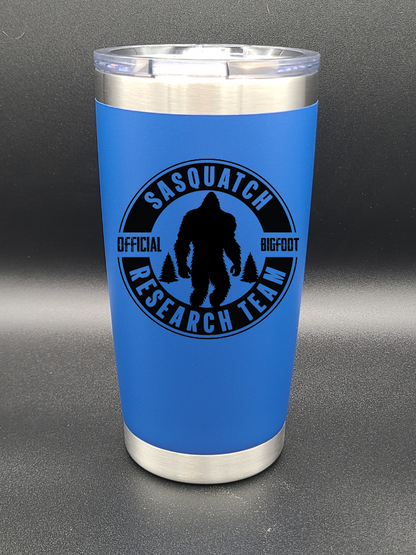 Sasquatch Research Team Official - 20 Oz Coffee Cup - Water Tumbler - Bigfoot Bigheart Studio