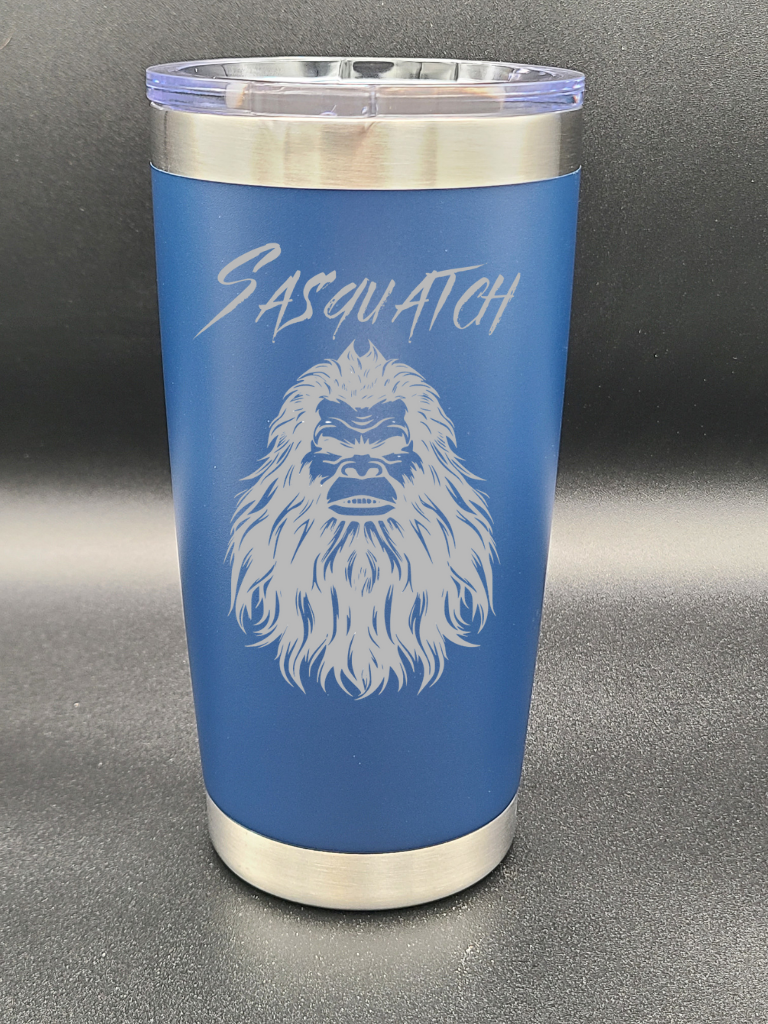 Sasquatch Selfie - 20 Oz Coffee Cup - Water Tumbler - Bigfoot Bigheart Studio
