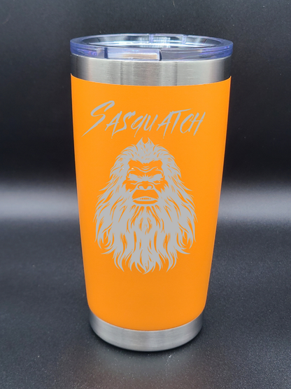 Sasquatch Selfie - 20 Oz Coffee Cup - Water Tumbler - Bigfoot Bigheart Studio