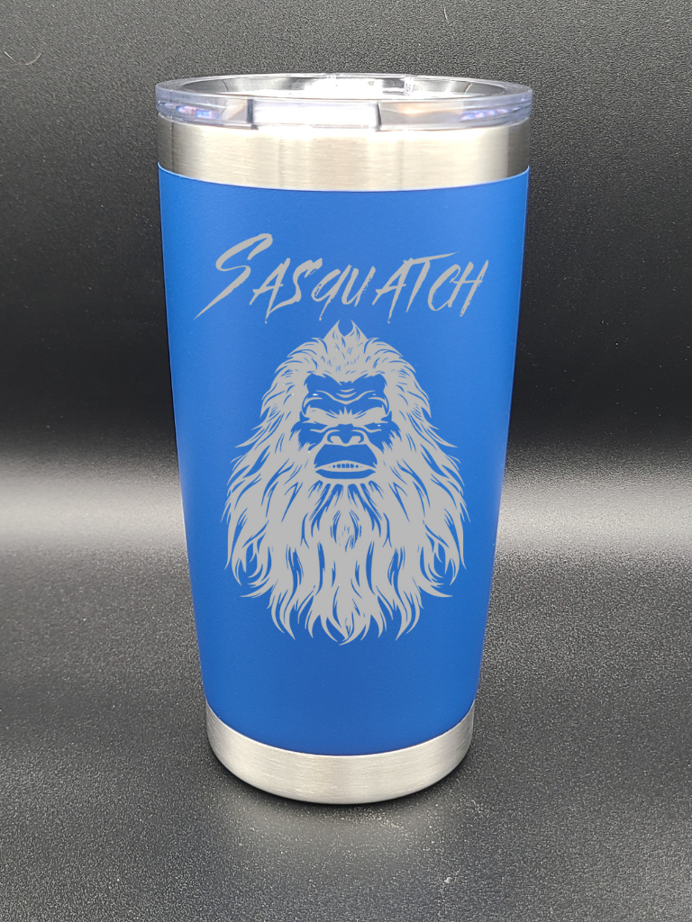 Sasquatch Selfie - 20 Oz Coffee Cup - Water Tumbler - Bigfoot Bigheart Studio