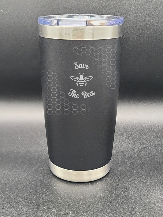 Save the Bees - 20 Oz Coffee Cup - Water Tumbler