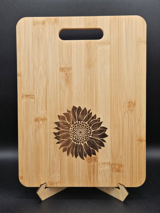 Sunflower - Bamboo Cutting Board - Bigfoot Bigheart Studio