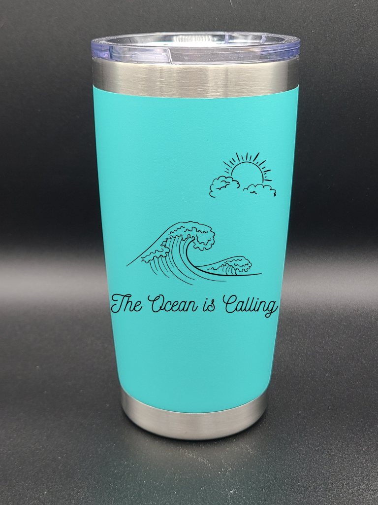 The Ocean is Calling - 20 Oz Coffee Cup - Water Tumbler - Bigfoot Bigheart Studio