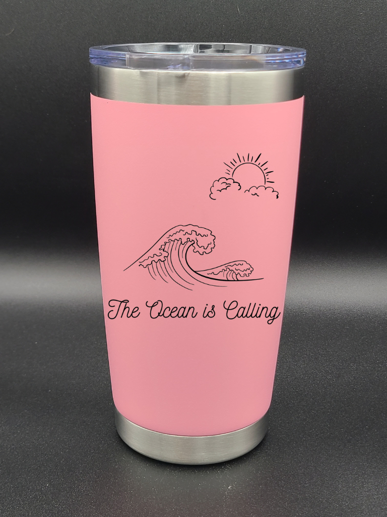 The Ocean is Calling - 20 Oz Coffee Cup - Water Tumbler - Bigfoot Bigheart Studio