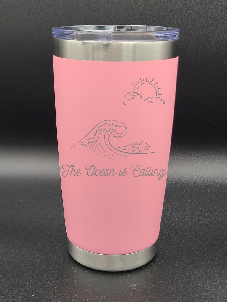 The Ocean is Calling - 20 Oz Coffee Cup - Water Tumbler - Bigfoot Bigheart Studio