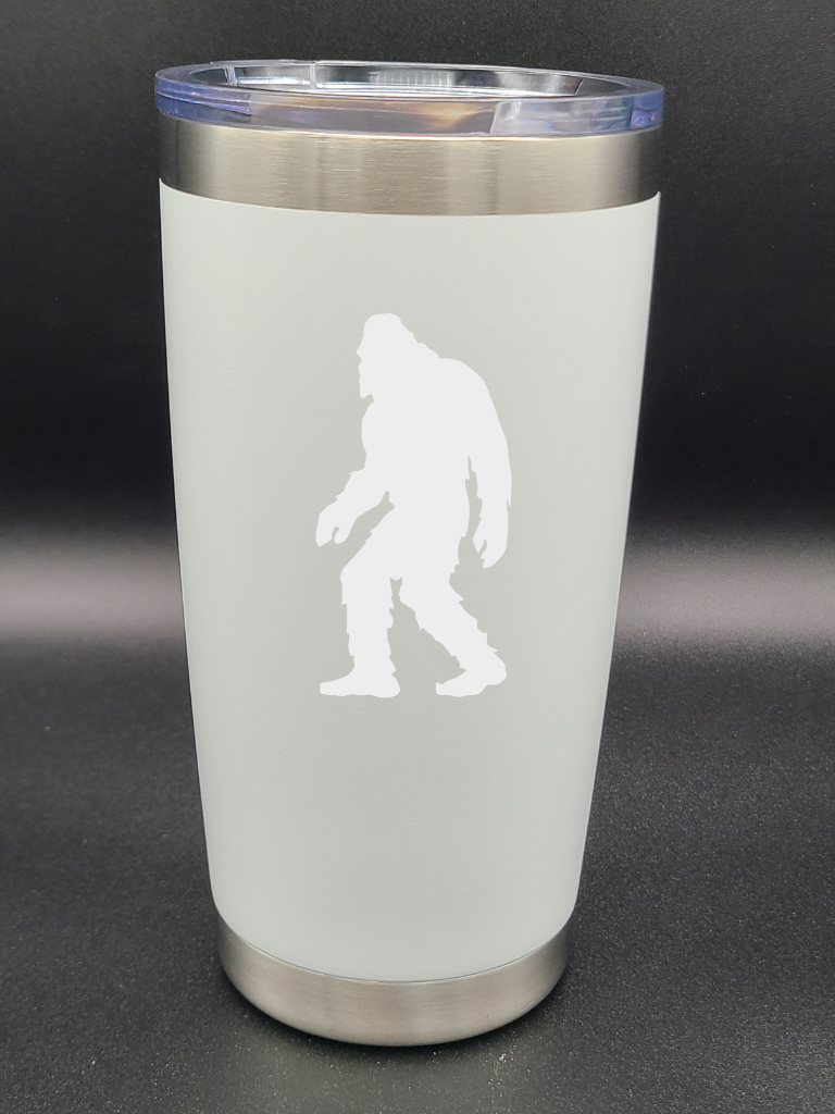 Bigfoot Walking - 20 Oz Coffee Cup - Water Tumbler - Bigfoot Bigheart Studio