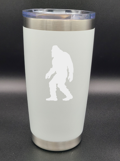 Bigfoot Walking - 20 Oz Coffee Cup - Water Tumbler - Bigfoot Bigheart Studio