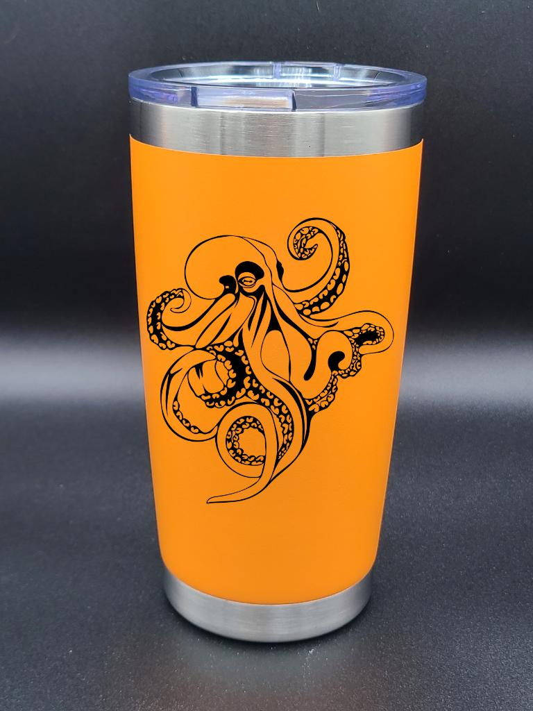 Octopus - 20 Oz Coffee Cup - Water Tumbler - Bigfoot Bigheart Studio