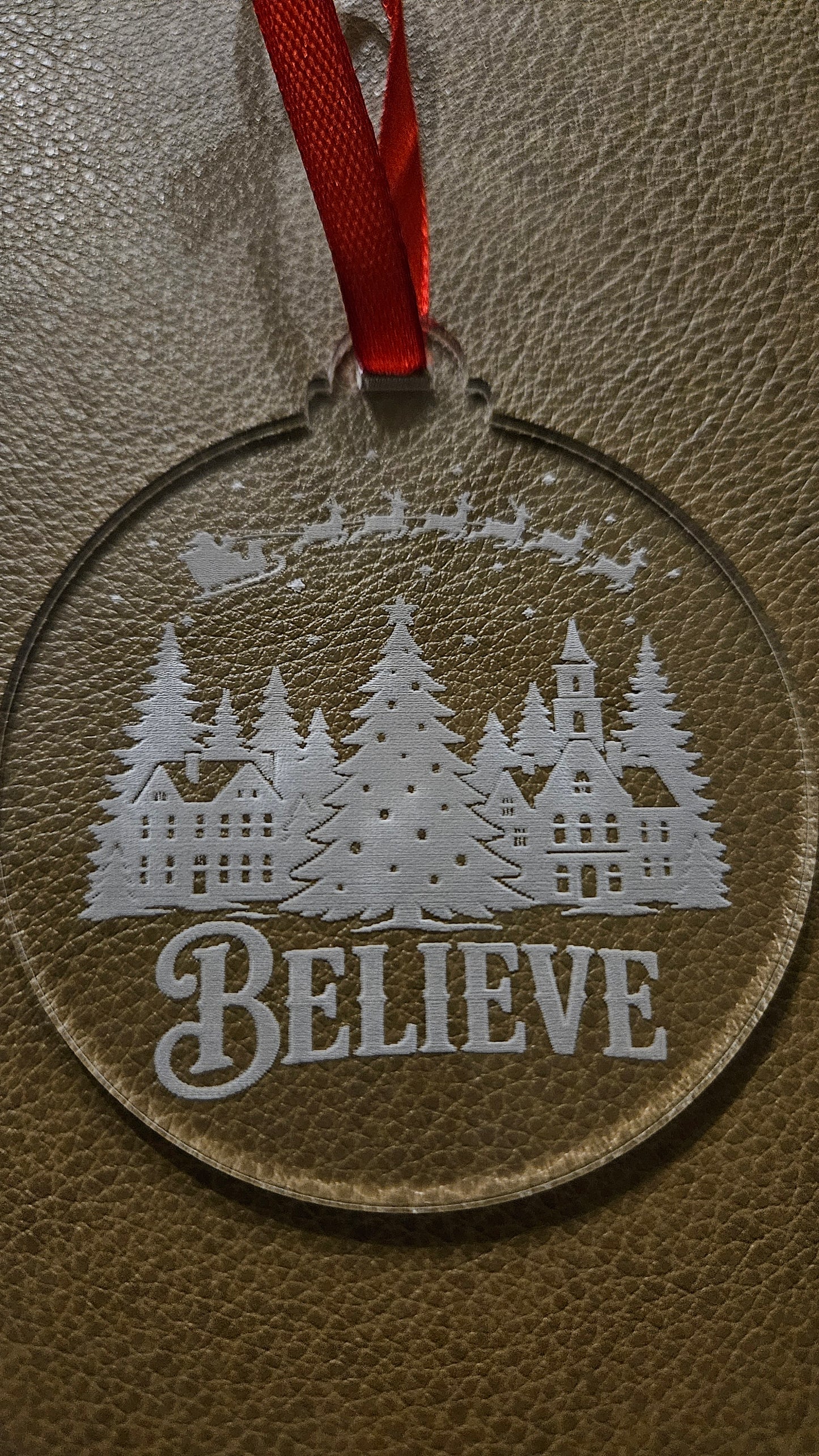 Christmas Town Believe - Acrylic Christmas Ornament