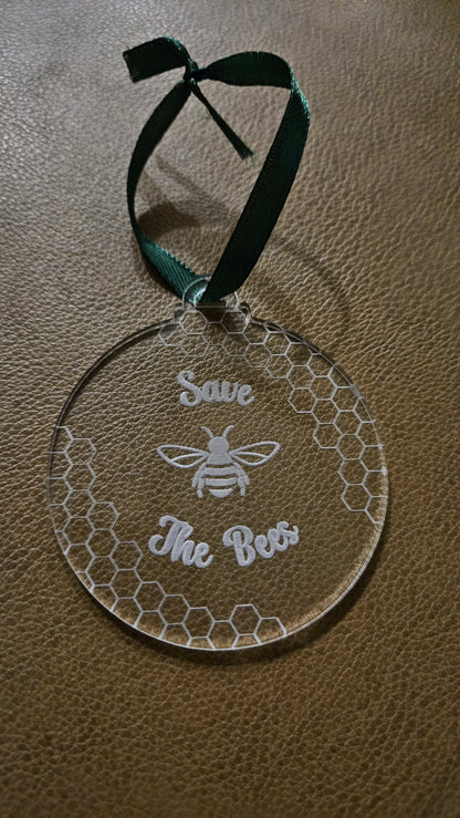 Save the Bees - Acrylic Christmas Ornament