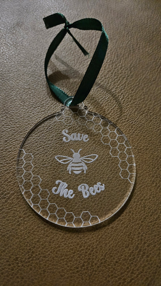 Save the Bees - Acrylic Christmas Ornament
