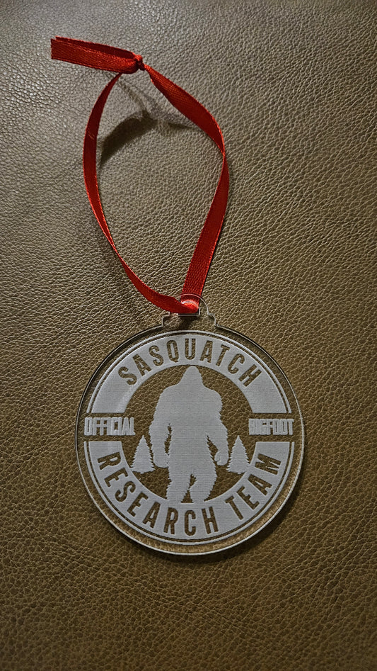 Sasquatch Research Team - Acrylic Christmas Ornament
