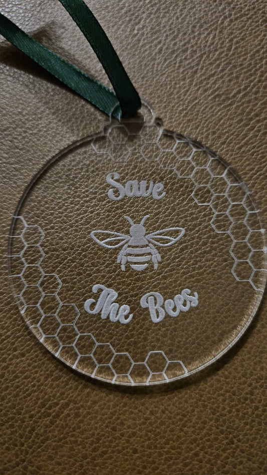 Save the Bees - Acrylic Christmas Ornament