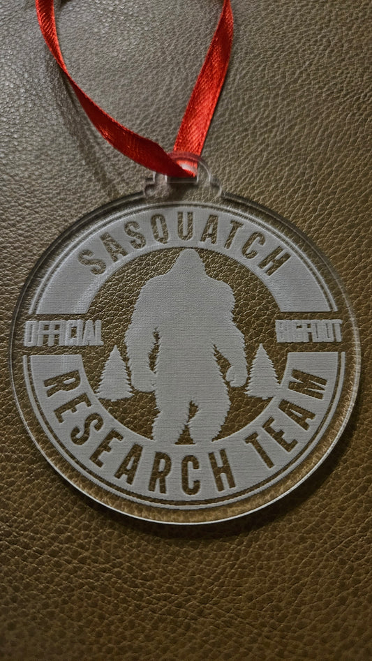 Sasquatch Research Team - Acrylic Christmas Ornament
