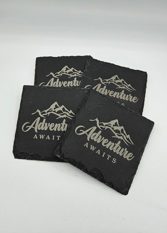 Adventure Awaits - Slate Coasters