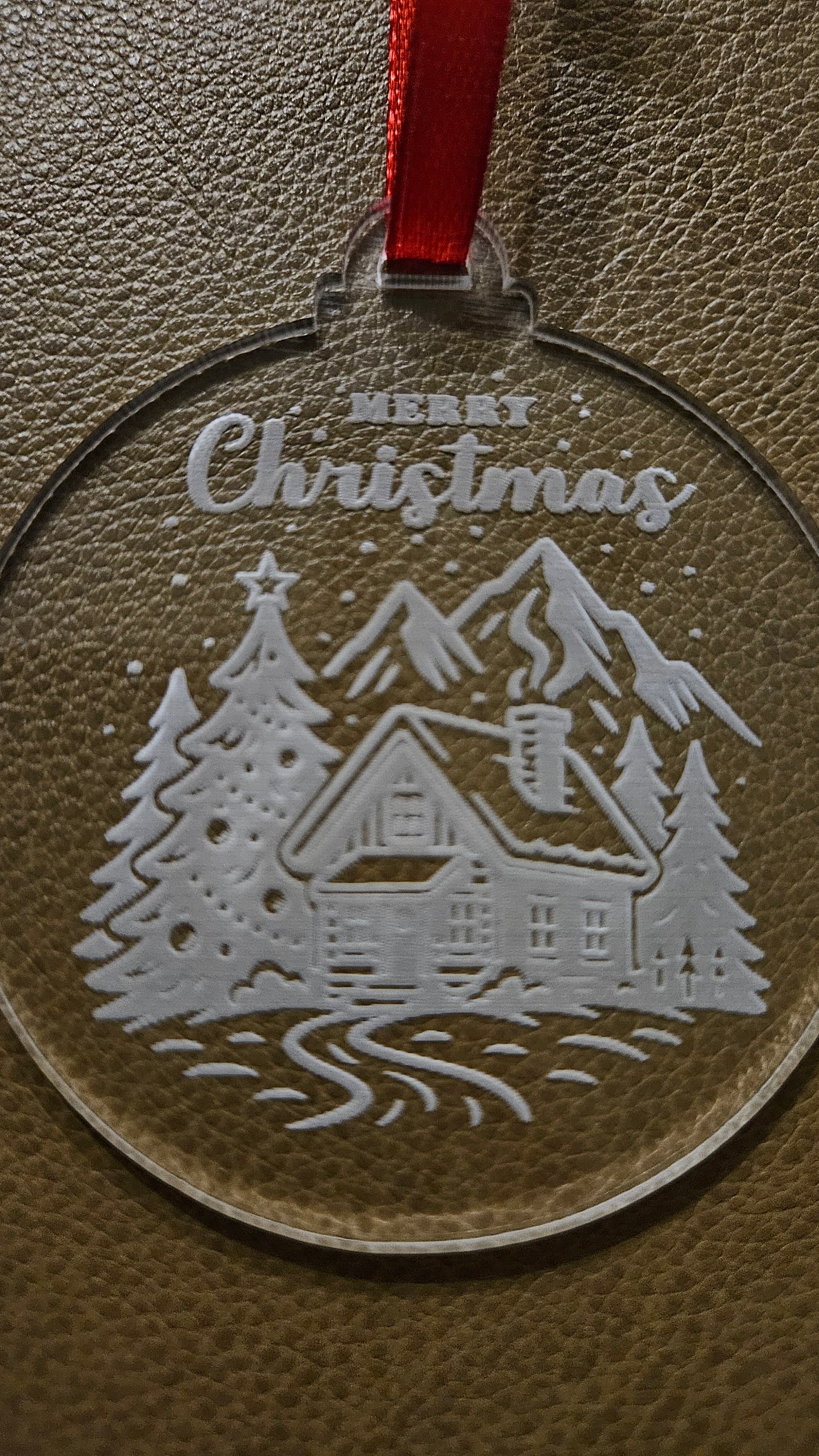 Christmas Cabin - Acrylic Christmas Ornament - Bigfoot Bigheart Studio