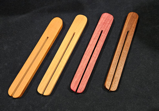 Four wooden bag clips. Bag clip is used to keep chip or coffee bags closed for freshness.